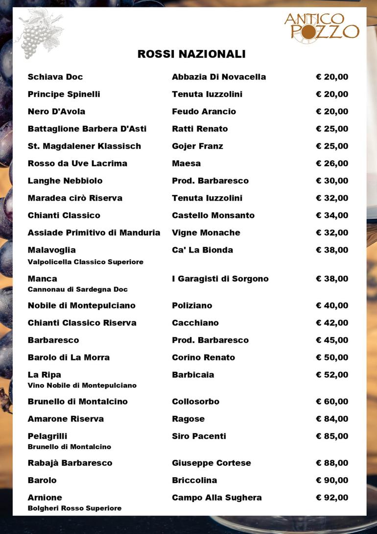 carta vini 